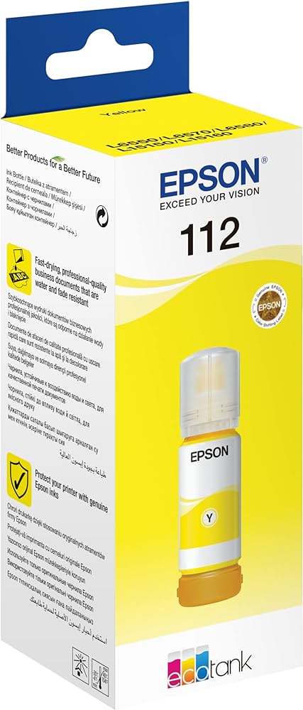 Epson 112 Ecotank Pigment Yellow Ink Bottle