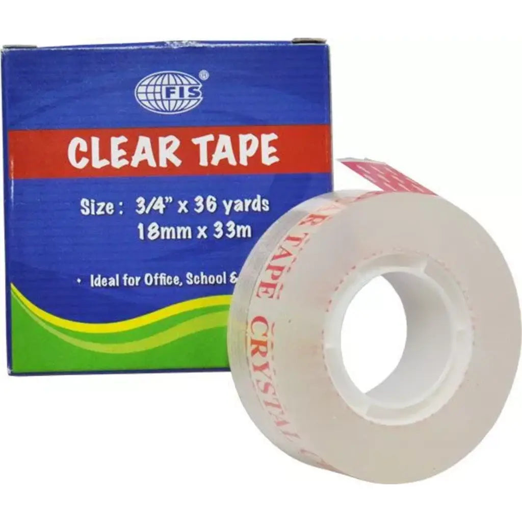 FIS FSTA3/4X36CC Clear Tape - 3/4 x 36 Yards (Pack of 8)