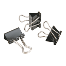 Load image into Gallery viewer, FIS FSDO32MM Double Clip 32mm - Black (pkt/12pcs) The FIS Double clip is made from hardened steel and the curved handle is nickel-plated to ensure strong binding.
