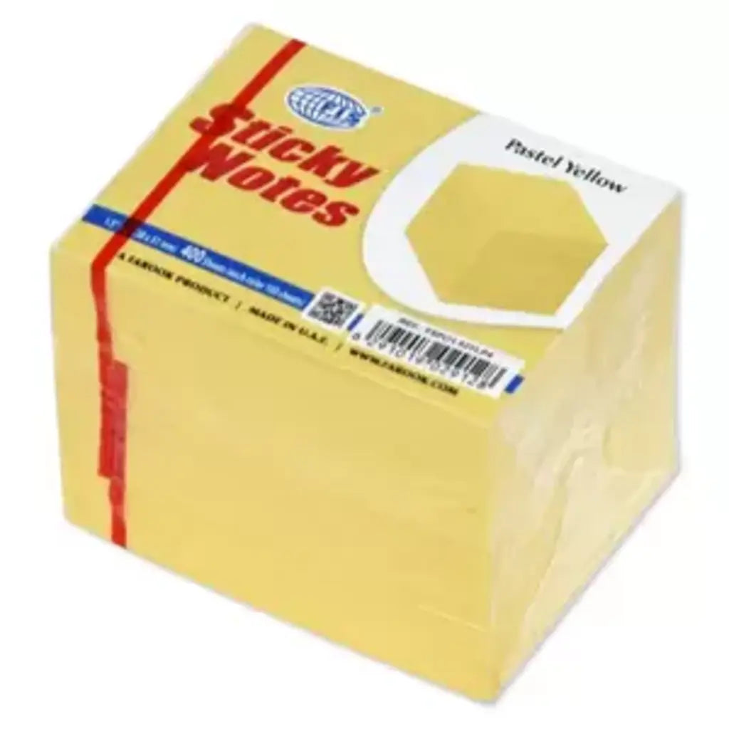 FISSticky Note Pad, 1.5X2 inches, Pack of 4, Pastel Yellow 100 Sheets