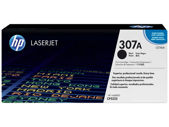 HP 307A Black Original LaserJet Toner Cartridge (CE740A)