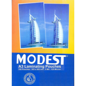 Modest A3 Laminating 125 Micron 100 Pouches