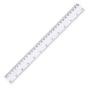 Modest Plastic Ruler, Transparent, (12") 30cm - 1Pcs