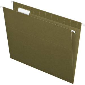 Pendaflex Hanging File Folders, Letter Size, 1/5-Cut Adjustable Tabs, 25 Per Box (81602), Green - 1/5 Tabs