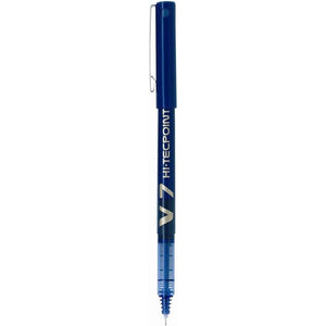 Pilot V7 Hi-Tecpoint Rollerball Pen, 0.7 mm Tip - Blue, Box of 12