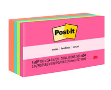 Load image into Gallery viewer, 3M Colored Super Sticky Notes - 3x5 pads
