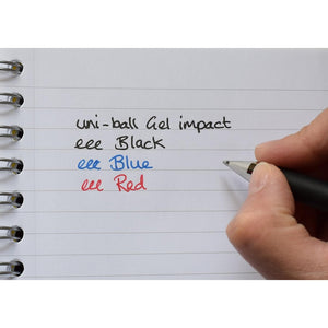 Uniball Uni-Ball 219006000 UM-153S Signo Impact Gel Pens with Rubber Grip, Blue Gel, 1mm Nib (Pack of 12)