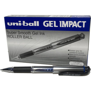 Uniball Uni-Ball 219006000 UM-153S Signo Impact Gel Pens with Rubber Grip, Blue Gel, 1mm Nib (Pack of 12)