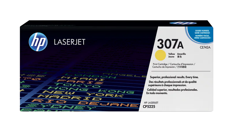 HP 307A Yellow Original LaserJet Toner Cartridge (CE742A)