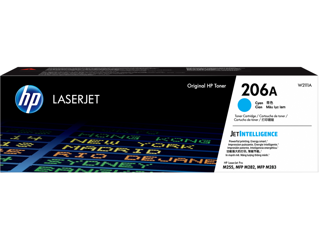 HP 206A Cyan Original LaserJet Toner Cartridge, W2111A