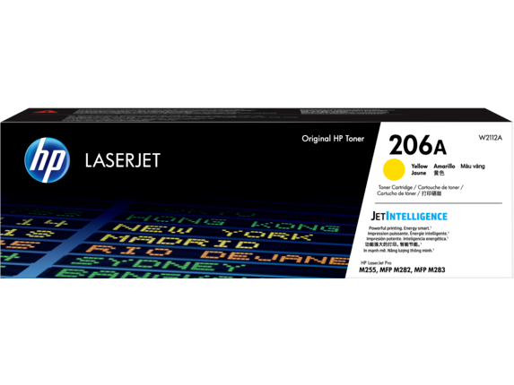 HP 206A Yellow Original LaserJet Toner Cartridge, W2112A