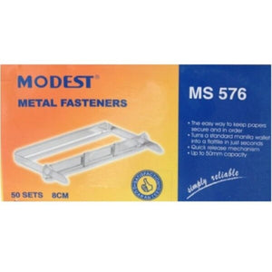 Modest Metal Fastener, 50 Pieces, Silver 1 Box